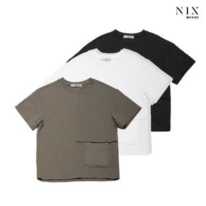 [NIXKIDS]유니) PQ-제원단 절개 싱글 포켓 티셔츠 (기본핏)(FKQMCTR752P)