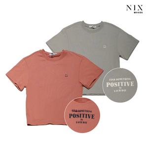 [NIXKIDS]여아) 16 S 싱글-스마일 그래픽 워싱 티셔츠(FKQMCTR971P)