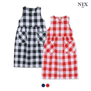 [NIXKIDS]여아) 면 체크 민소매 원피스(FKSMCOV501M)