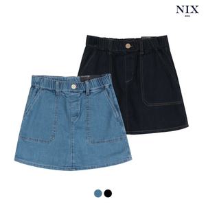 [NIXKIDS]여아) D톤 RAW/L톤 워싱 데님 아웃포켓 큐롯팬츠(FKQMDKA920M)