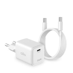 알로코리아 컴팩트 GAN 45W C타입 초고속충전기+고속충전 케이블 UC145GPPS