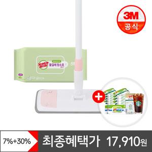 [혜택가 17,910원] 3M 파스텔핑크 막대걸레+청소포/물걸레청소포 외 밀대걸레 일회용