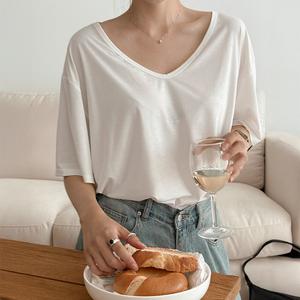[제작] 세상에서 제일 시원한 브이넥 티셔츠 82495 빅사이즈 여성의류