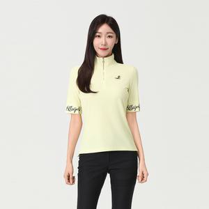 [엘르골프] 여성 소매 로고 포인트 반집업 티셔츠 _6I45407