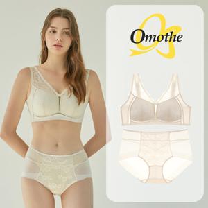 오모떼 빅사이즈 노와이어 브라팬티(OMBBBR01_2S) 2종/크림