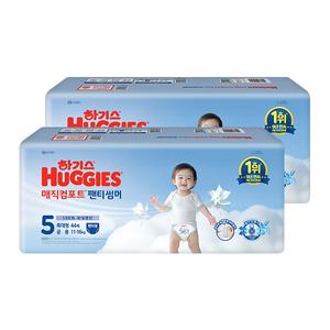 [하기스] 25년형 매직컴포트 썸머팬티 5단계 공용, 44매, 2입, 1개