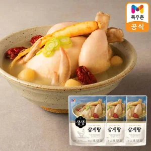 '무더운 원기 회복' 목우촌 생생 삼계탕(냉장) 1kg x 3개/100% 국내산/체력보강/복날