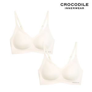 [크로커다일] 감탄브라 소프트 쿨인견 쉘론 패드분리 후크형 브라2종 오트밀 CDWBR5N1