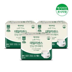 예지미인 데일리센스 요실금 성인용 팬티 기저귀 중형 10매x3팩 / 남녀공용