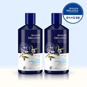[여름특화] 아발론오가닉스 유기농 티트리 민트 샴푸 414ml 2개 천연 약산성 탈모 비듬