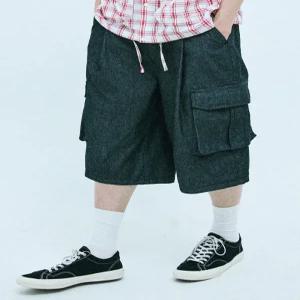 [COMONINOZ] DENIM BERMUDA PANTS [BLACK]