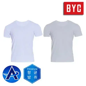 BYC 프리미엄 항균 남성 에어로쉬 유색 반팔 런닝 2종 택1