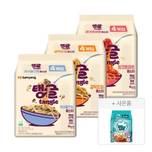 [최종 16,900]삼양 탱글 단백질파스타 머쉬룸크림 4입 + 갈릭오일 4입 + 청크토마토 4