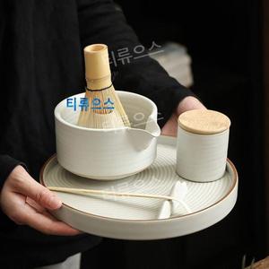 말차 차선 세트 다완 다도그릇 말차솔 디자인 격불 다기세트0724-06
