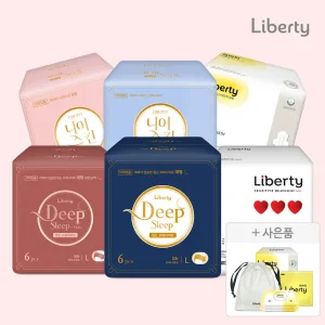 [본품체험] 리버티 SAP FREE 유기농 센시티브 입는오버나이트 4P 외 니어스킨 생리대