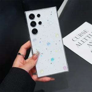 최신 귀여운 갤럭시 케이스 반짝 미니별 투명 레진 / 핸드폰케이스 S25 S24 S23 플러스