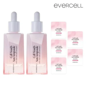 에버셀 셀 유스 선앰플 30ml x 2통 안티에이징 수분 선크림 SPF 50+PA+++ 미백 주름개