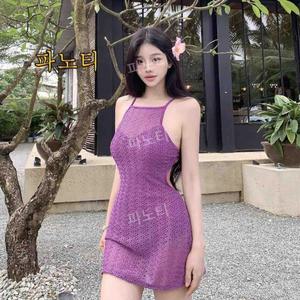 수영복 원피스 홀터넥 이시영스타일 원피스수영복 비치웨어 여성 실내 체형커버0701-0