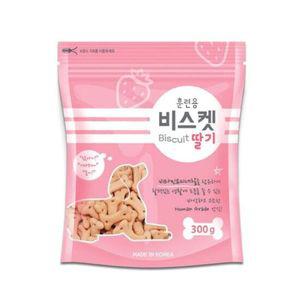 훈련용 애견 비스켓 딸기 300g 1P 강아지 과자 간