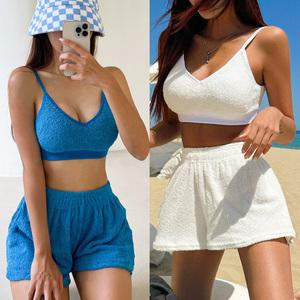 [더봉][3P set] 디엔 테리 타올 비키니 3피스 수영복