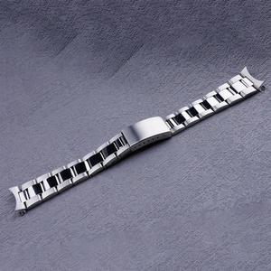 19mm 시계 밴드 스트랩 실버 폴리싱 곡선 엔드 굴 스타일 팔찌 세이코 5 SNXS73 75 77 79 80 81 SNFF05 SNX