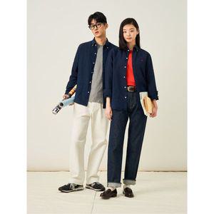 빈폴 BEANPOLE MEN 남녀공용 리넨 솔리드 셔츠 네이비 BC5364C22R 327336