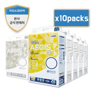 이지스 노랑 라운드(T)형 소변패드 속기저귀 20매x10팩(200매)
