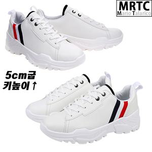 [마리오탈라리코]오버솔 직조자수 통굽 키높이스니커즈 5cm굽 남성단화