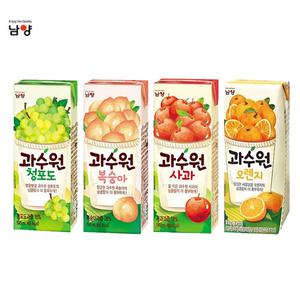 남양 과수원 190mlx12팩/사과/복숭아/청포도/오렌지/과즙/과일주스/무료배송
