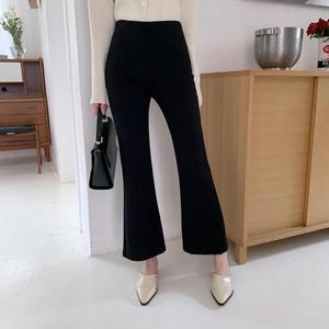 여자 데일리 FW 슬림 나팔 고무줄 슬랙스