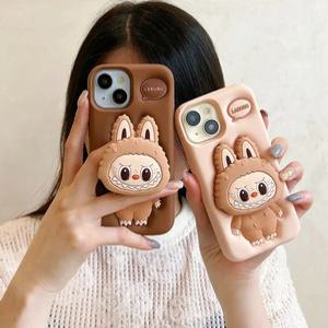 라부부 아이폰16 케이스 마카롱 실리콘 거치대 케이스