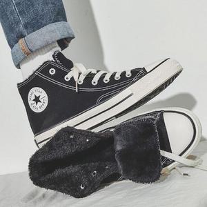 스니커즈 겨울 운동화 캔버스 안감 하이탑 방한 기모