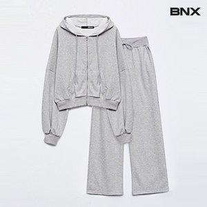 [BNX]후드 자켓 와이드 롱 팬츠 트레이닝 셋업 (BW1OP021L0)