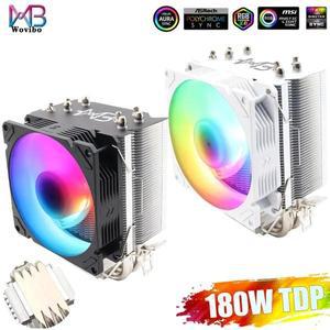 Wovibo 4 히트 파이프 CPU 쿨러 FAN ARGB RGB 인텔 115x1200 1700 2011 X79 X99 AMD AM4 AM5 PWM 핀 라디에