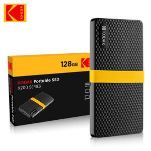 호환 코닥 외장형 하드 드라이브 128GB 휴대용 SSD 디스코 듀로 1.8 인치 C타입 USB 3.1 X200