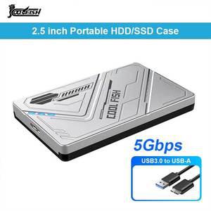 CoolFish 외장 하드 드라이브 케이스 USB 3.0 HDD 인클로저 SATA SSD 5Gbps 전송 속도 하드디스크 박스 도