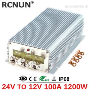호환 RCNUN 고전력 24V 12V 85A 100A 스텝 다운 DC 전압 변환기 24V-12V 벅 모듈 1200W 자동차 광 전원 공