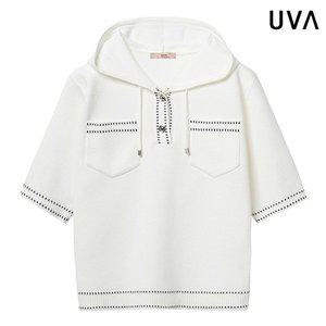 [우바][UVA]포켓 후드 스티치 니트 (UP1KT015L0)