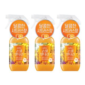아우라 퍼퓸 섬유탈취제 상큼한 시트러스향 스윗만다린 490ml, 3개