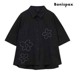 [롯데백화점]보니스팍스 플라워 자수 언발 포인트 셔츠 (XP2BA001L0)