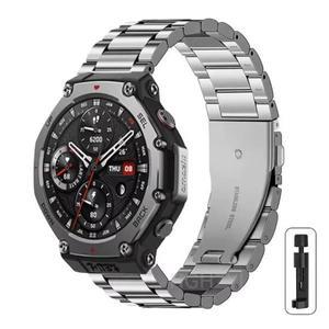 Amazfit T-REX 3 스마트 시계 금속 스테인레스 스틸 조절 가능한 밴드 시계줄 벨트에 대한 고급스러운 새로