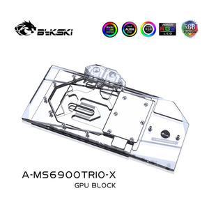 Bykski GPU 블록 MSI RX 6800 XT 게임 X Trio 용 풀 커버 액체 쿨러 워터 냉각 A-MS6900TRIO-X