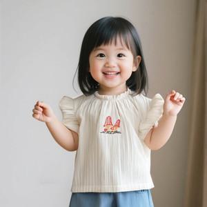 [보리보리/조이멀티]프릴버섯 여아동 여름 나시 자수 블라우스 205776
