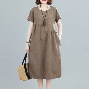 빅사이즈 린넨 롱원피스 로미홀리 루즈핏 여름 데일리 원피스 30대 40대 여성 데일리룩 추천