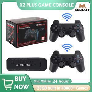 X2 Plus GD10 Pro 게임 스틱 HD 2.4G 레트로 비디오 콘솔 PS1/N64/DC G 용 4K 이중 무선 컨트롤러 TV 50 에