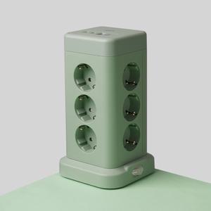 지클릭커 파워마스터 타워 12구 고용량 4000W USB 출력 멀티탭 NP712PD 그린