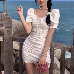 오프숄더 원피스 여성 미니 나시 여름 셔링 러블리
