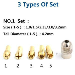 미니 황동 드릴 척 6 개 1.0-3.2mm 전자 Dremel 콜렛 클램프 세트 4.2/4.8mm 생크 공구