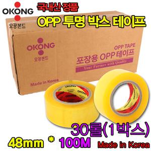 오공본드 국내산 OPP 투명 박스테이프100M 30롤