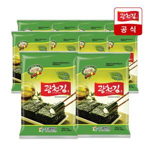 [광천김] 올리브유 녹차 재래전장김 25g 10봉